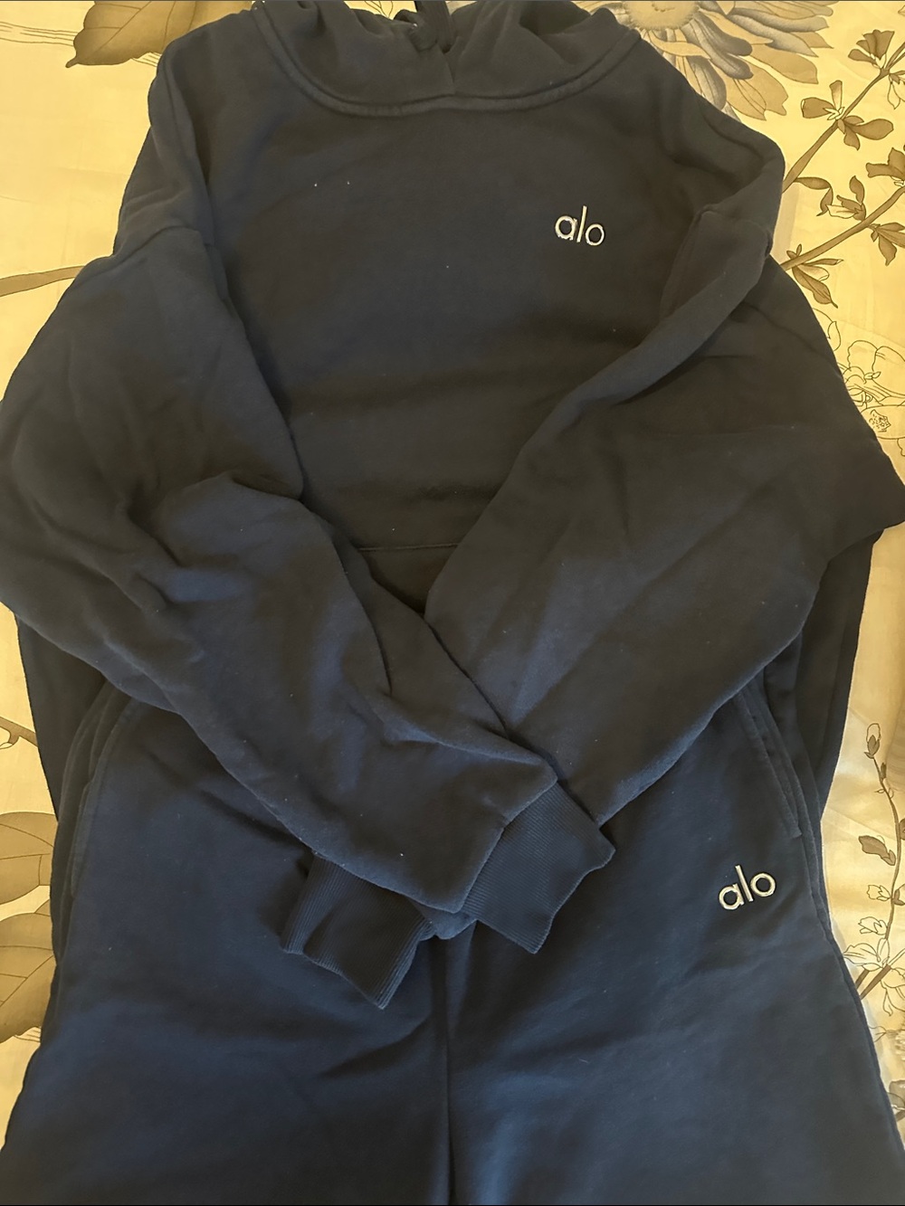 ALO Navy hoody Sweatshirt and Sweatpants